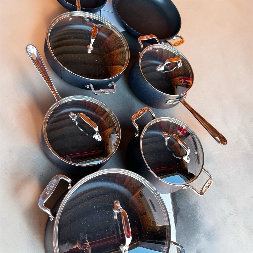 All-Clad Metalcrafters Hard Anodized Nonstick Cookware Set Pots Pans Lids